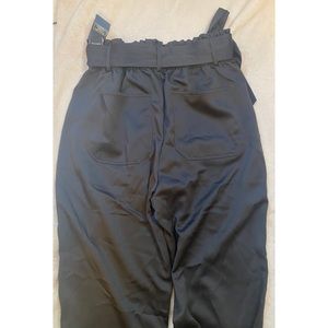 Black silky paperbag pant